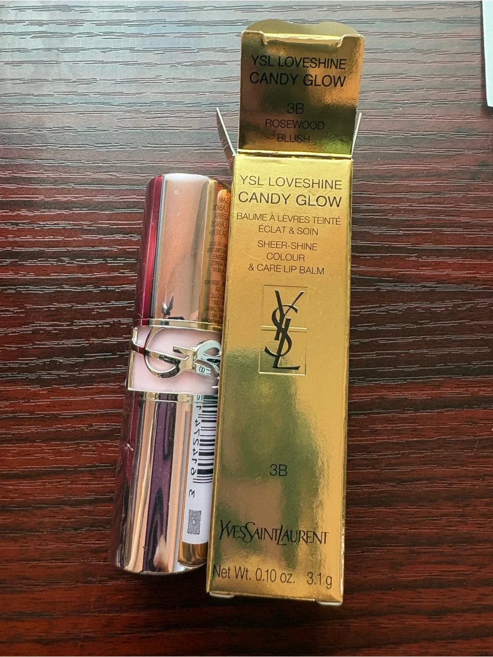 YVES SAINT LAURENT LOVESHINE CANDY GLOW LIP BALM - 3B ROSEWOOD BLUSH
